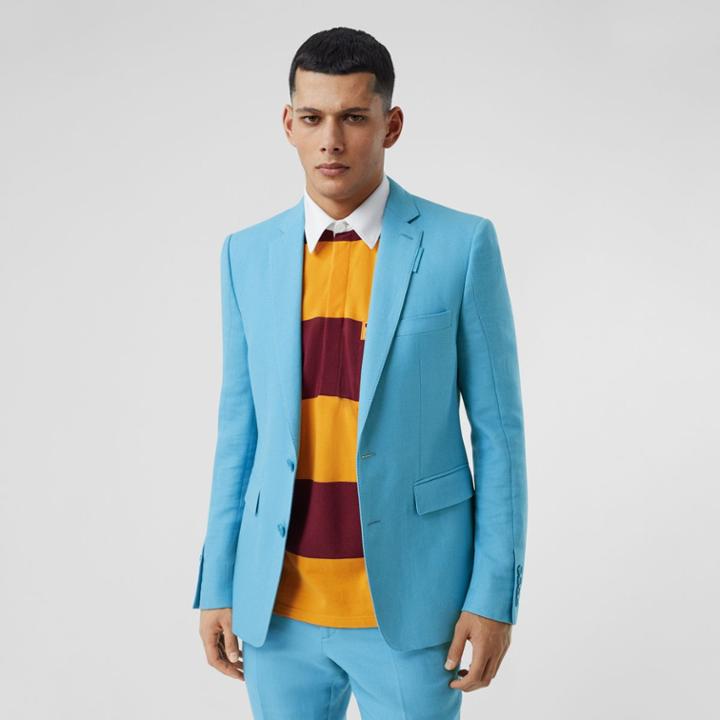 Burberry Burberry English Fit Wool Ramie Tailored Jacket, Size: 48