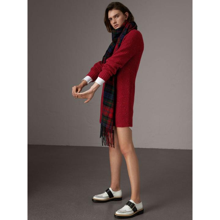 Burberry Burberry Rib Knit Wool Cashmere Mohair Sweater Dress