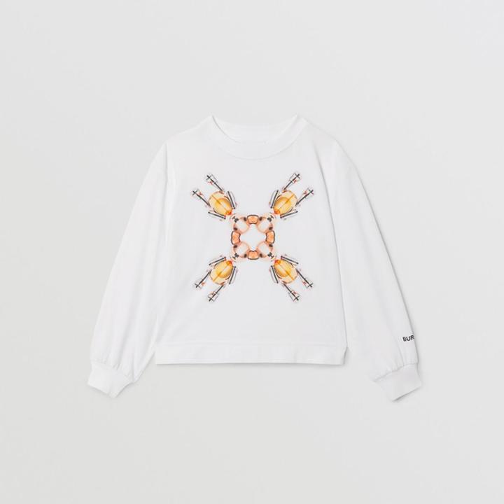 Burberry Burberry Childrens Long-sleeve Thomas Bear Print Cotton Top, Size: 12y