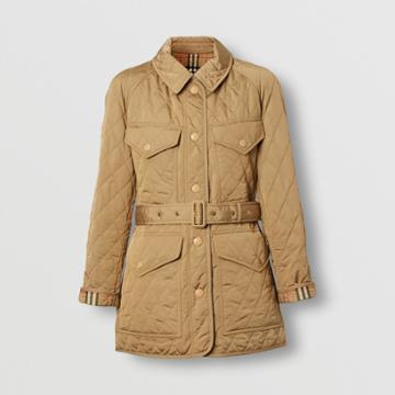 Burberry Burberry Diamond Quilted Nylon Canvas Field Jacket, Beige