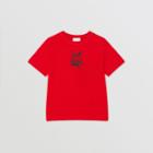 Burberry Burberry Childrens Logo Graphic Print Cotton T-shirt, Size: 12y, Red