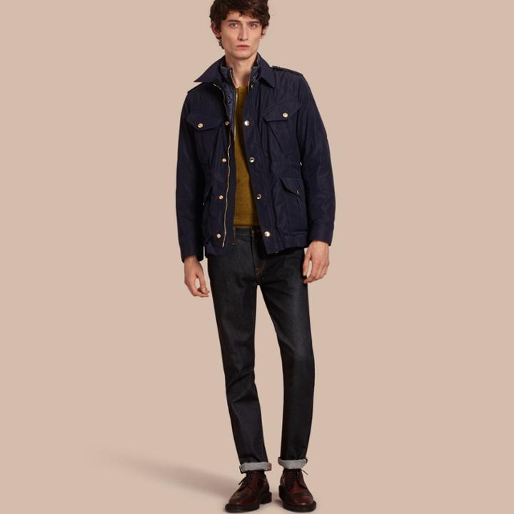 Burberry Burberry Lightweight Field Jacket With Removable Warmer, Size: 40, Blue