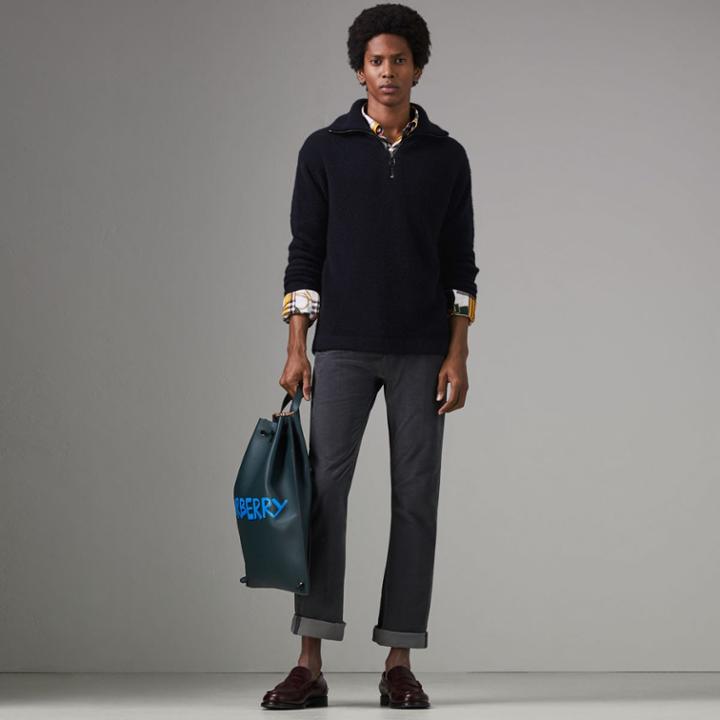 Burberry Burberry Zip-neck Cashmere Blend Fleece Sweater