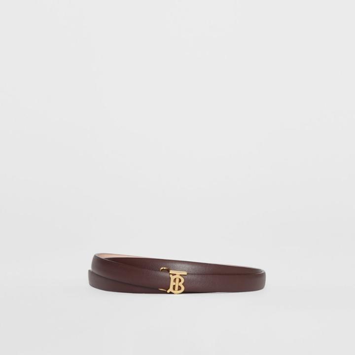 Burberry Burberry Reversible Monogram Motif Leather Wrap Belt, Red