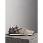 Burberry Burberry Woven Check Suede Trainers, Size: 40, Grey