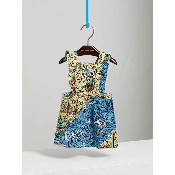 Burberry Burberry Seaside Print Seersucker Dress, Size: 3y, Beige