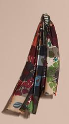 Burberry The Lightweight Cashmere Scarf In Check And Floral Print