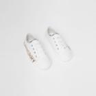 Burberry Burberry Childrens Icon Stripe Logo Print Cotton Gabardine Sneakers, Size: 23, White
