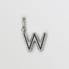 Burberry Burberry Leather-topstitched 'w' Alphabet Charm, Grey