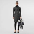 Burberry Burberry Double-breasted Wool Tailored Coat, Size: 00, Grey