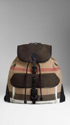 Burberry Small Canvas Check Backpack