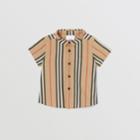 Burberry Burberry Childrens Short-sleeve Icon Stripe Cotton Poplin Shirt, Size: 2y, Beige