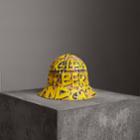 Burberry Burberry Graffiti Print Vintage Check Bucket Hat, Size: M/l, Yellow