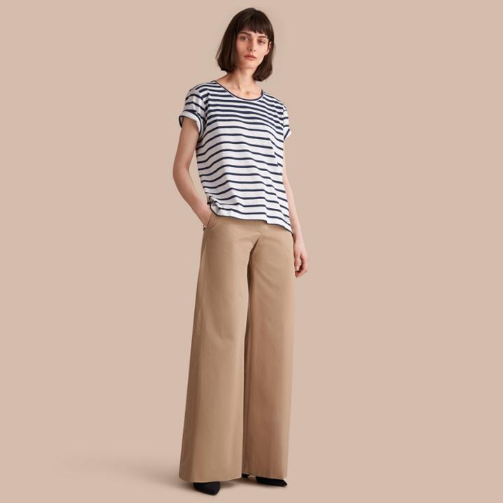 Burberry Burberry Breton Stripe Cotton T-shirt, Blue