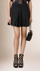 Burberry Pleated Silk Skirt