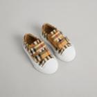 Burberry Burberry Vintage Check And Leather Sneakers, Size: 7
