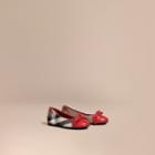Burberry Burberry Leather And House Check Ballerinas, Size: 29, Red