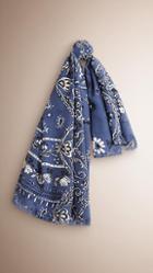 Burberry Paisley Print Silk Square -large