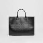 Burberry Burberry Embossed Check Leather Tote