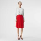 Burberry Burberry Stretch Cady Pleated Skirt, Size: 00, Red