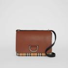Burberry Burberry The Medium Vintage Check And Leather D-ring Bag, Brown