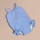 Burberry Burberry One-piece Striped Swimsuit With Check Ruffles, Size: 6m, Blue