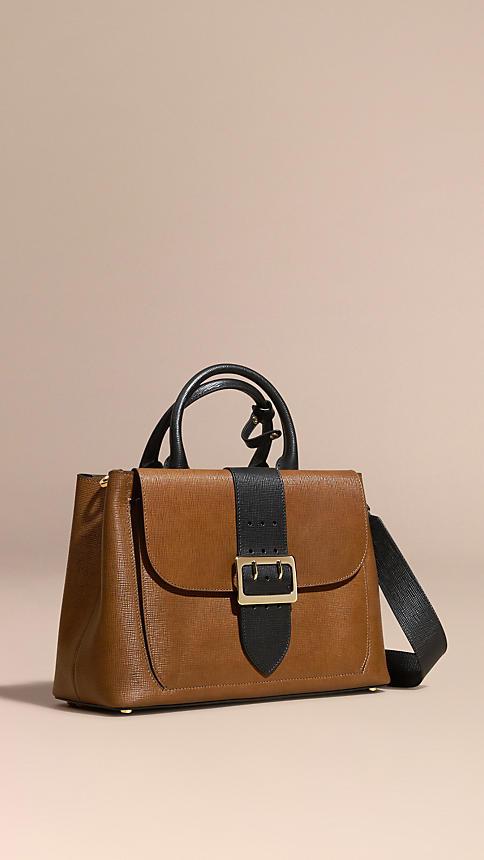 Burberry The Medium Saddle Bag In Textured Bonded Leather