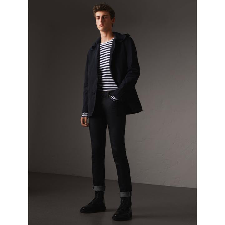 Burberry Burberry Showerproof Hooded Jacket With Removable Warmer, Blue