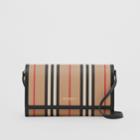 Burberry Burberry Icon Stripe E-canvas Wallet With Detachable Strap, Beige