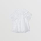 Burberry Burberry Childrens Ruffle Detail Metallic Check Cotton Silk Dress, Size: 12y