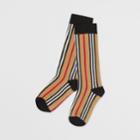 Burberry Burberry Childrens Icon Stripe Intarsia Cotton Blend Socks, Size: 33-35, Beige