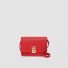Burberry Burberry Mini Grainy Leather Tb Bag, Red