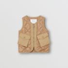 Burberry Burberry Childrens Embroidered Logo Showerproof Quilted Gilet, Size: 10y, Yellow