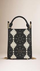 Burberry The Bucket Backpack In Laser-cut Lace Leather