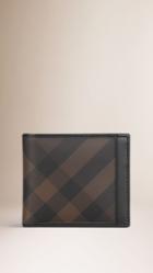 Burberry Burberry Smoked Check Folding Wallet, Brown