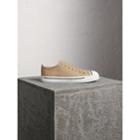 Burberry Burberry Topstitched Cotton Gabardine Trainers, Size: 43.5, Yellow