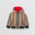 Burberry Burberry Childrens Reversible Icon Stripe Hooded Jacket, Size: 10y, Red