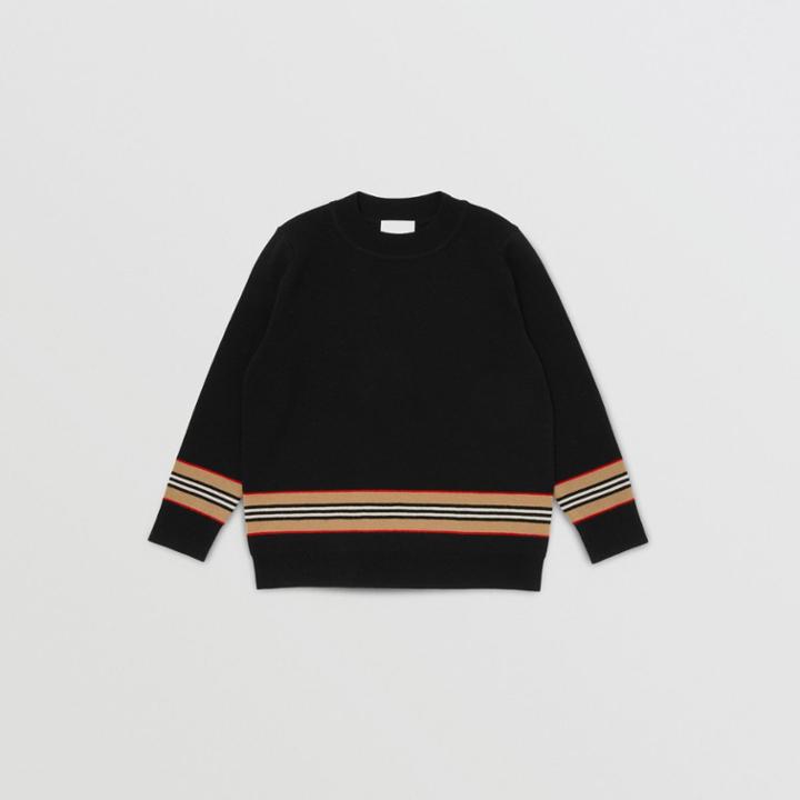 Burberry Burberry Childrens Icon Stripe Panel Merino Wool Sweater, Size: 14y