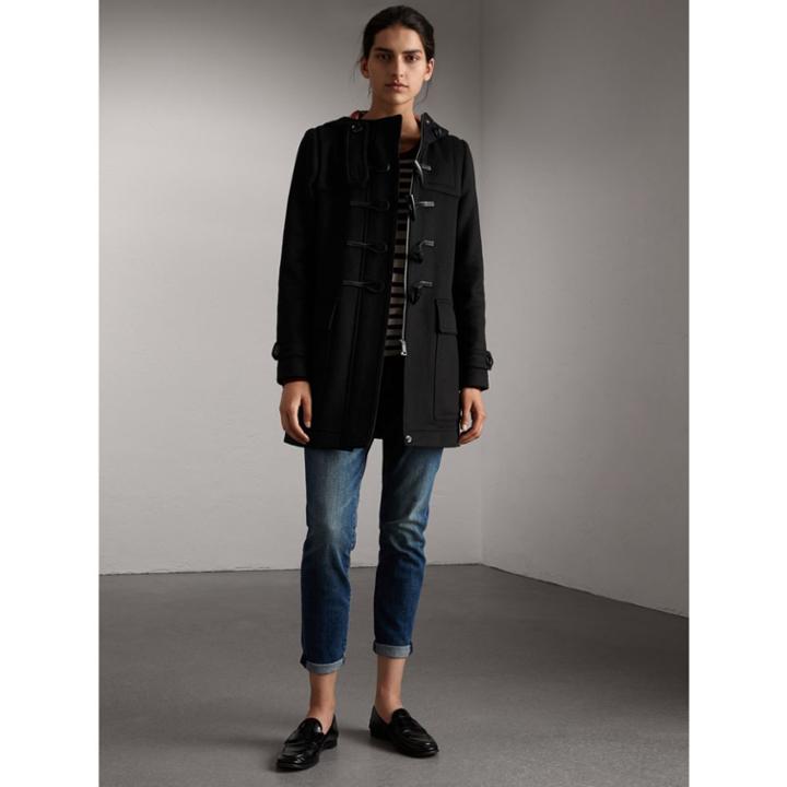 Burberry Burberry Wool Duffle Coat, Size: 06, Black
