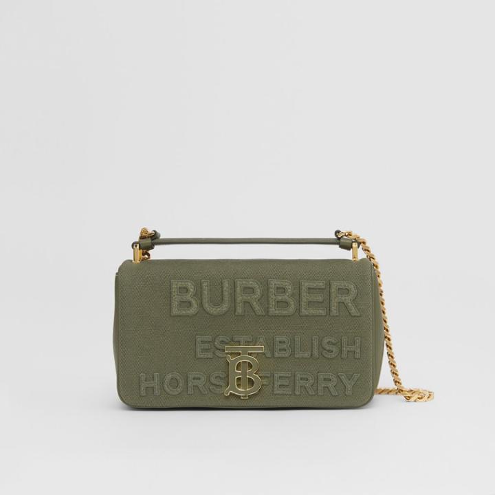 Burberry Burberry Small Horseferry Linen Cotton Canvas Lola Bag