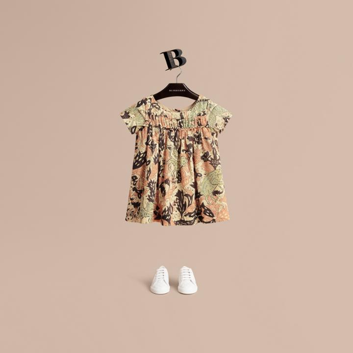 Burberry Burberry Beasts Print Cotton Smock Dress, Size: 2y, Pink