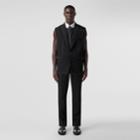 Burberry Burberry Topstitched Grain De Poudre Wool Tailored Trousers, Size: 36