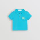 Burberry Burberry Childrens Ekd Logo Cotton Piqu Polo Shirt, Size: 18m, Blue