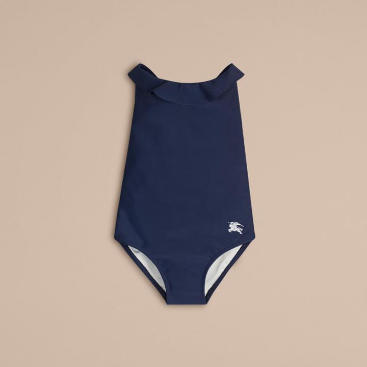 Burberry Burberry Frill Neck Swimsuit, Size: 12y, Blue