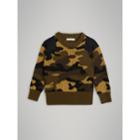Burberry Burberry Camouflage Merino Wool Jacquard Sweater, Size: 14y, Green