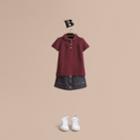 Burberry Burberry Peter Pan Collar Cotton Piqu Polo Shirt, Size: 8y, Red