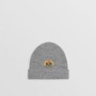 Burberry Burberry Embroidered Archive Logo Wool Blend Beanie, Grey