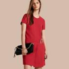 Burberry Burberry Buckle Detail Pleated Shift Dress, Size: 00, Red