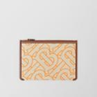 Burberry Burberry Monogram Motif Canvas And Leather Pouch, Brown