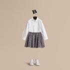 Burberry Burberry Leaf Pattern Cotton Skirt, Size: 14y, Blue